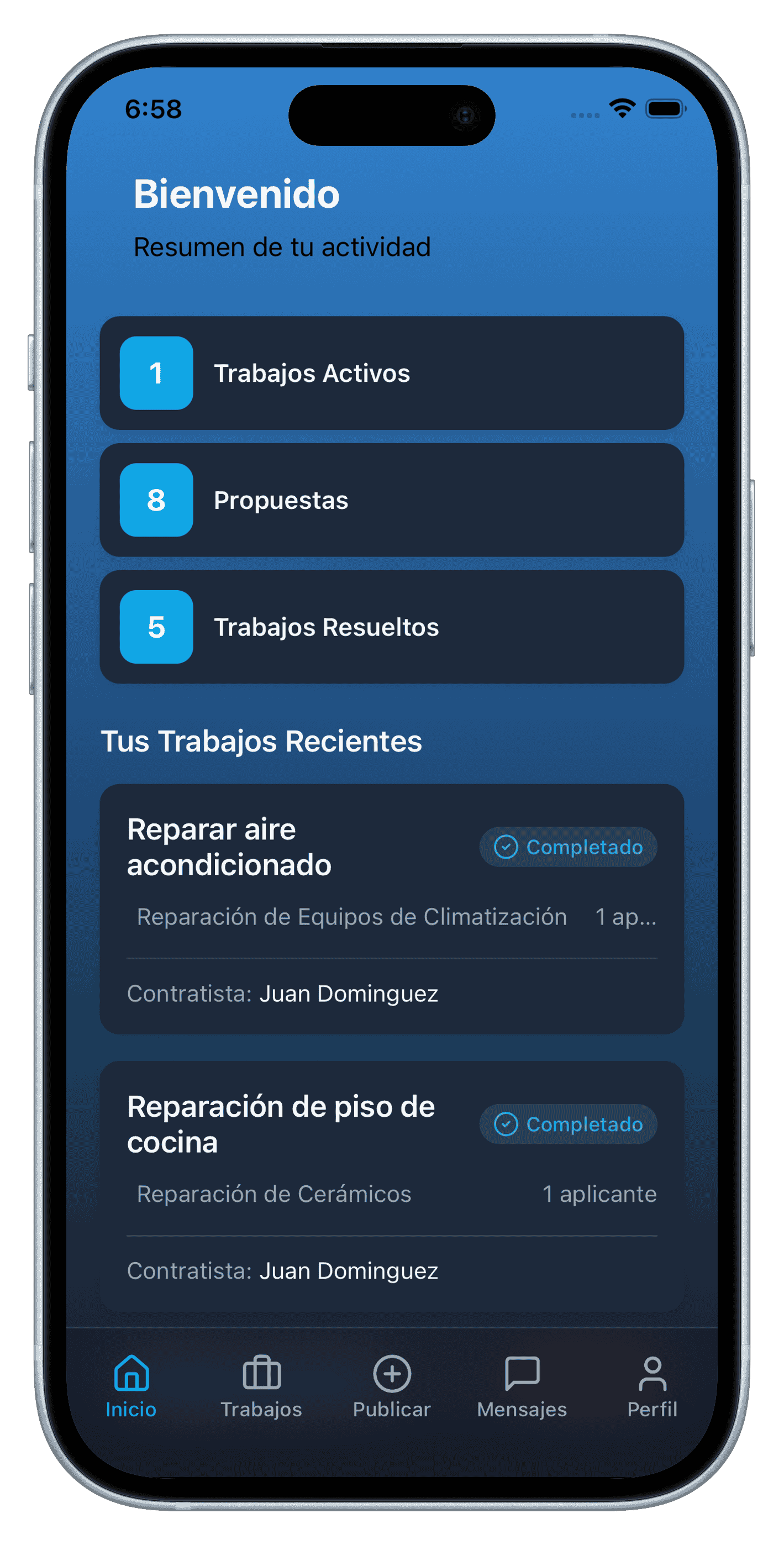 Vista previa de la app Yamba